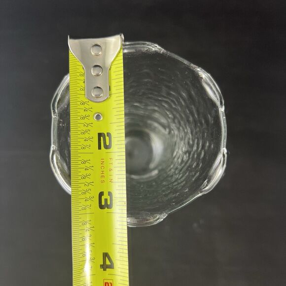 Set Of 2 Vintage Anchor Hocking Dimpled Heart Scalloped Edge Clear Glass Vase - Picture 13 of 13